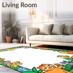 Jungle Friends Rainbow Border Rug