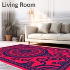 Vibrant Crimson Tribal Medallion Rug