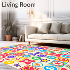 Playful Alphabet And Star Blocks Rug
