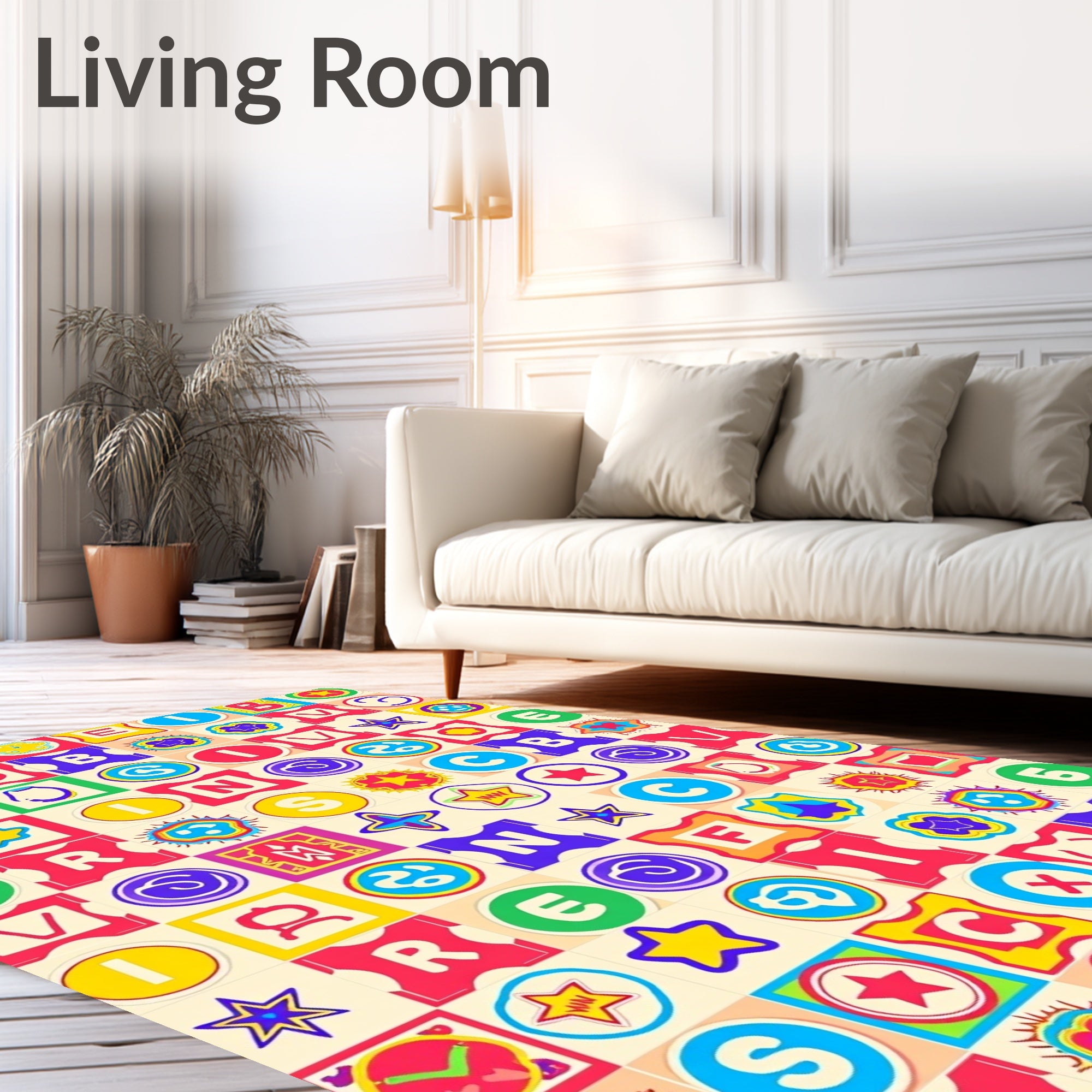 Playful Alphabet And Star Blocks Rug