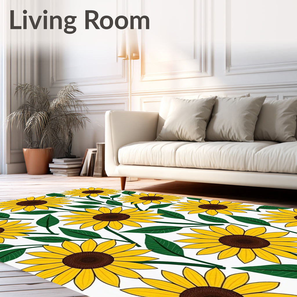 Golden Sunflower Foliage Delight Rug