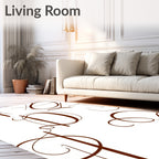 Brown Calligraphy Monogram Cluster Rug