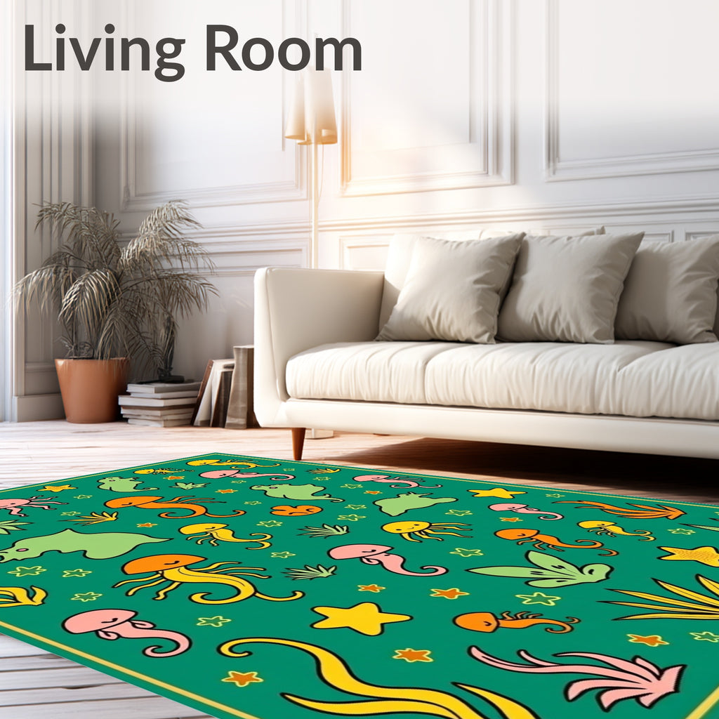 Playful Sea Creatures Underwater Kingdom Rug