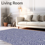 Abstract Navy Swirl Organic Rug