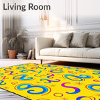 Bright Yellow Blue Pink Alphabet Numbers Rug
