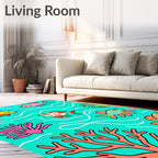 Whimsical Coral Fish Aquatic Whimsy Rug