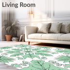 Mint Green Floral Medallion Art Nouveau Rug