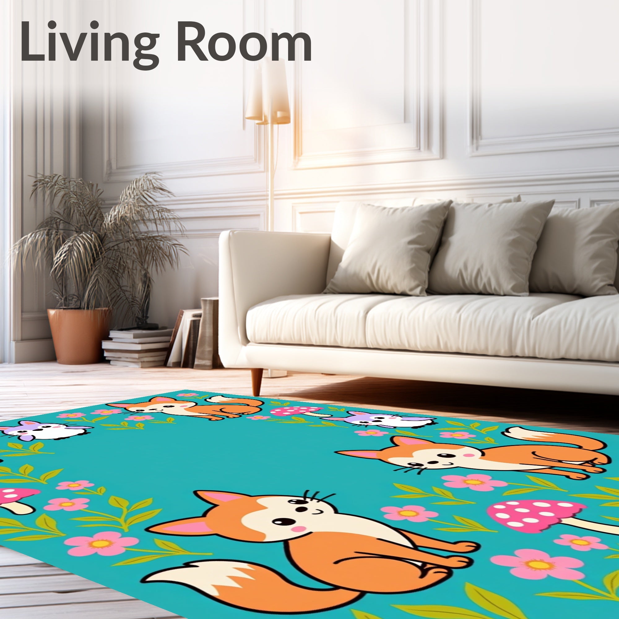 Whimsical Foxes And Forest Friends Rug