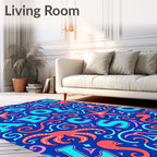Aquatic Alphabet Medley Turquoise Coral Rug