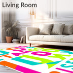 Vibrant Bold Alphabetical Collage Rug
