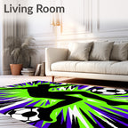 Dynamic Soccer Player Burst Rug
