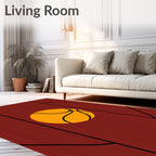Classic Orange Basketball Court Texture Rug
