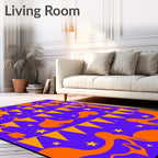 Vibrant Orange Bunting Stars Rug