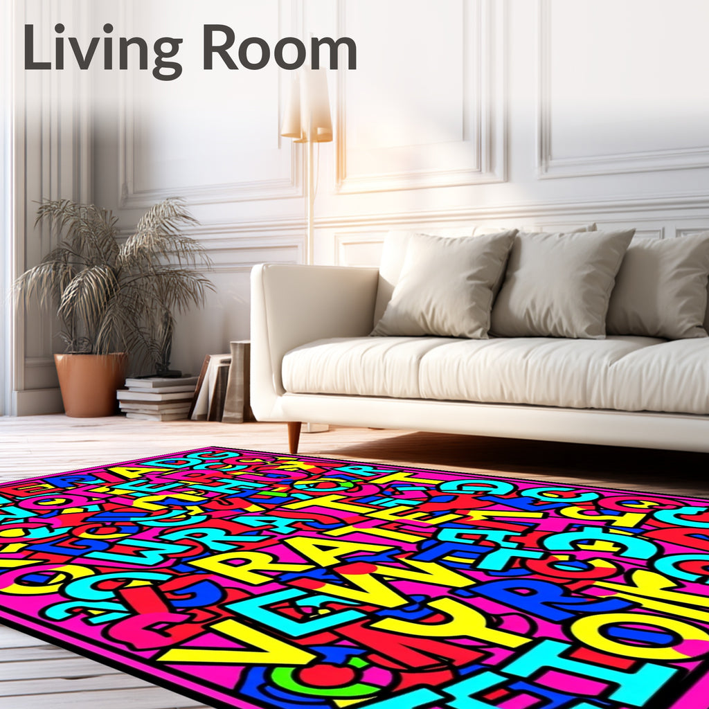 Pop Art Alphabet Explosion Rug