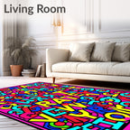 Pop Art Alphabet Explosion Rug