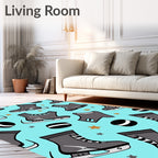 Ice Skates and Puck Stars Rug