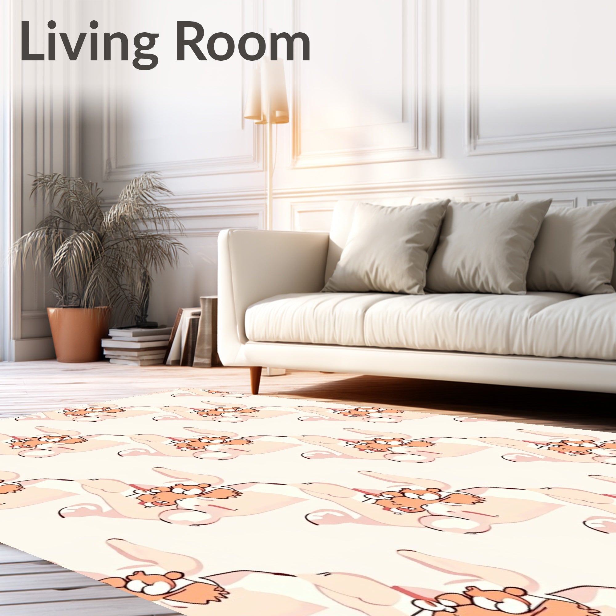 Adorable Teddy Bear Hugging Hamster Rug