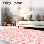 Coral Botanicals Scattered Line Art Rug