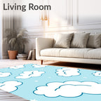 Whimsical Blue Sky Cloud Scatter Rug