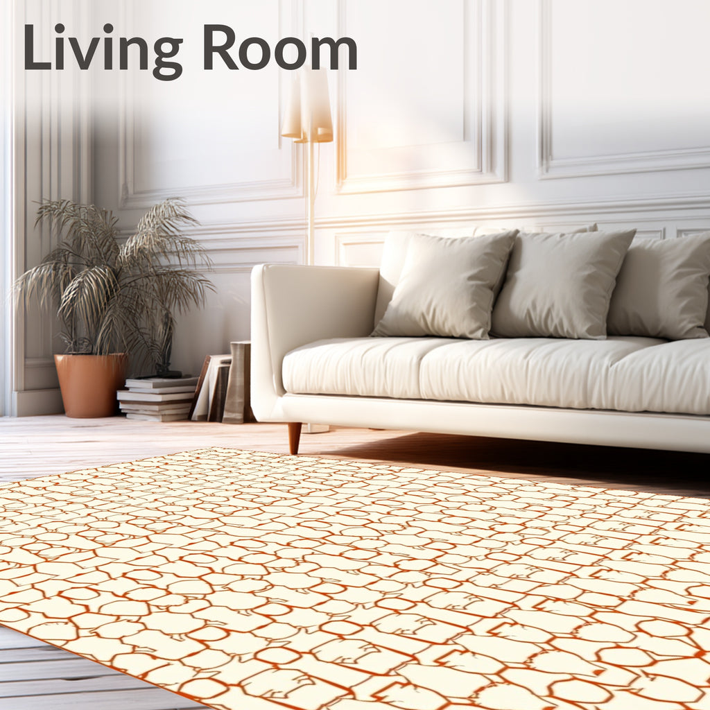 Antique Ochre Honeycomb Lattice Rug