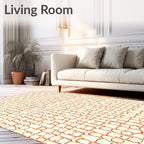Antique Ochre Honeycomb Lattice Rug