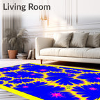 Electric Blue Radiant Starburst Cascade Rug