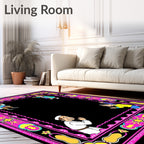Vibrant Pink Children Greeting Square Rug