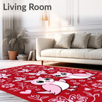 Pink Owls Butterflies and Flowers Romance Rug