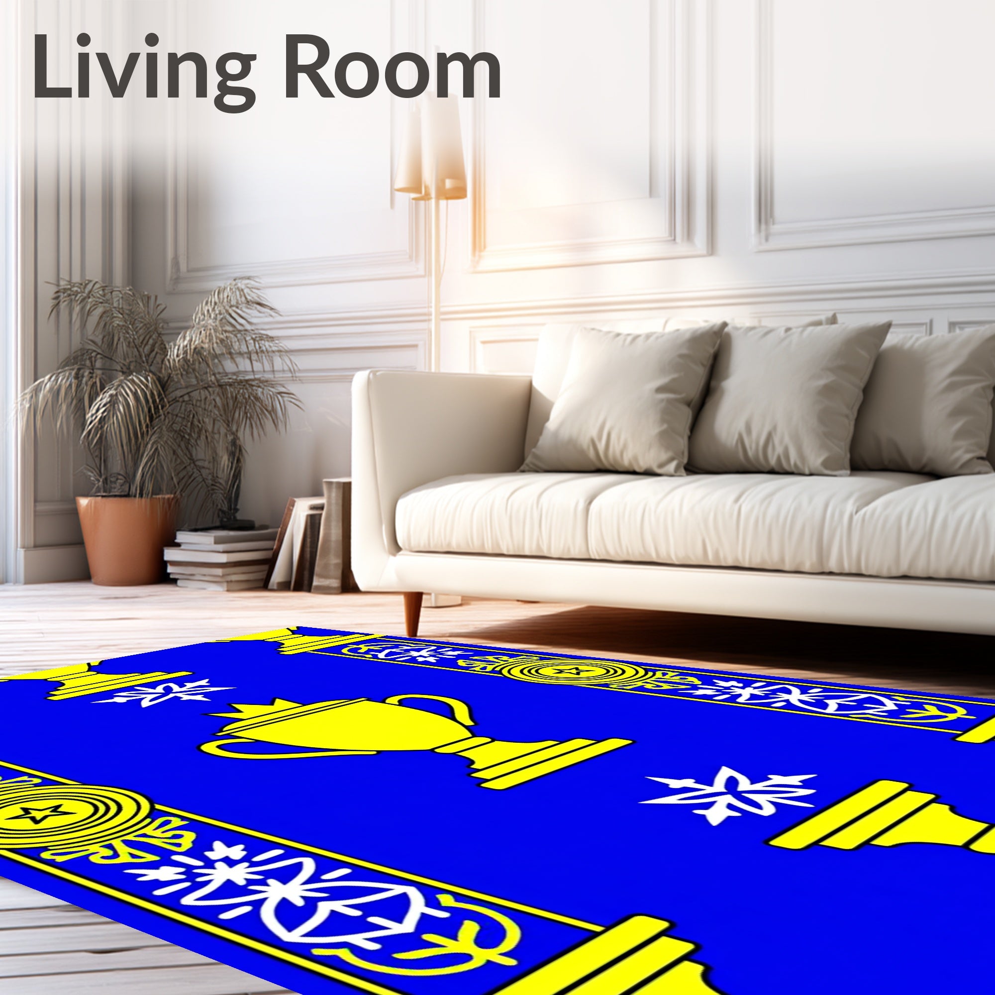 Blue Gold Trophy Star Medallion Rug