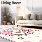 Sweet Dreams Pink Bunny Stars Rug
