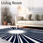 Bold Navy Sunburst Radiance Rug