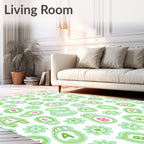 Whimsical Green Agate Alphabet Flowers Rug