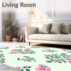 Pink Floral Spray Garden Rug