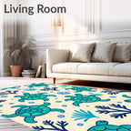 Ocean Sea Turtle Coral Teal Rug