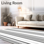 Modern Gray Vertical Stripe Rug