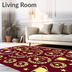Golden Trophies Laurel Wreaths Stars Rug