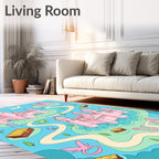 Pink Castle Adventure Map Rug