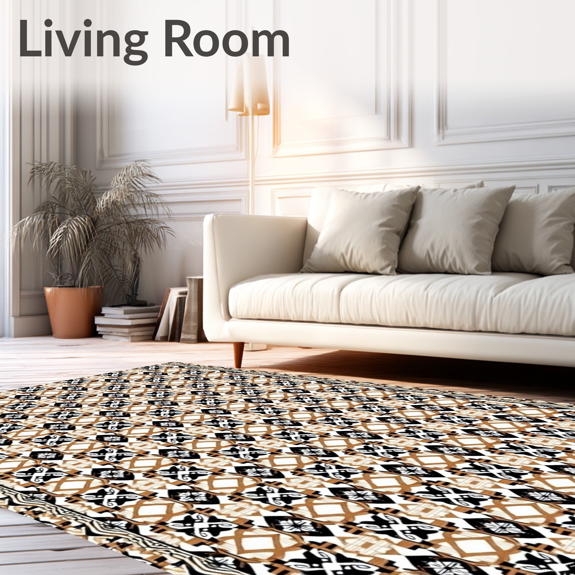 Rustic Geometric Tribal Diamond Rug