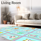 Whimsical Cartoon Animals Kids Play Rug