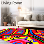 Bold Red Alphabet Swirl Rug