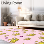 Golden Crown Pink Floral Repeat Rug