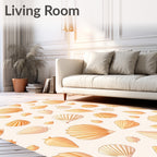 Coral Orange Seashell Collage Rug