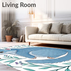 Blue Feline Amongst Foliage Butterflies Rug