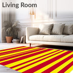 Bold Red Yellow Horizontal Stripes Rug