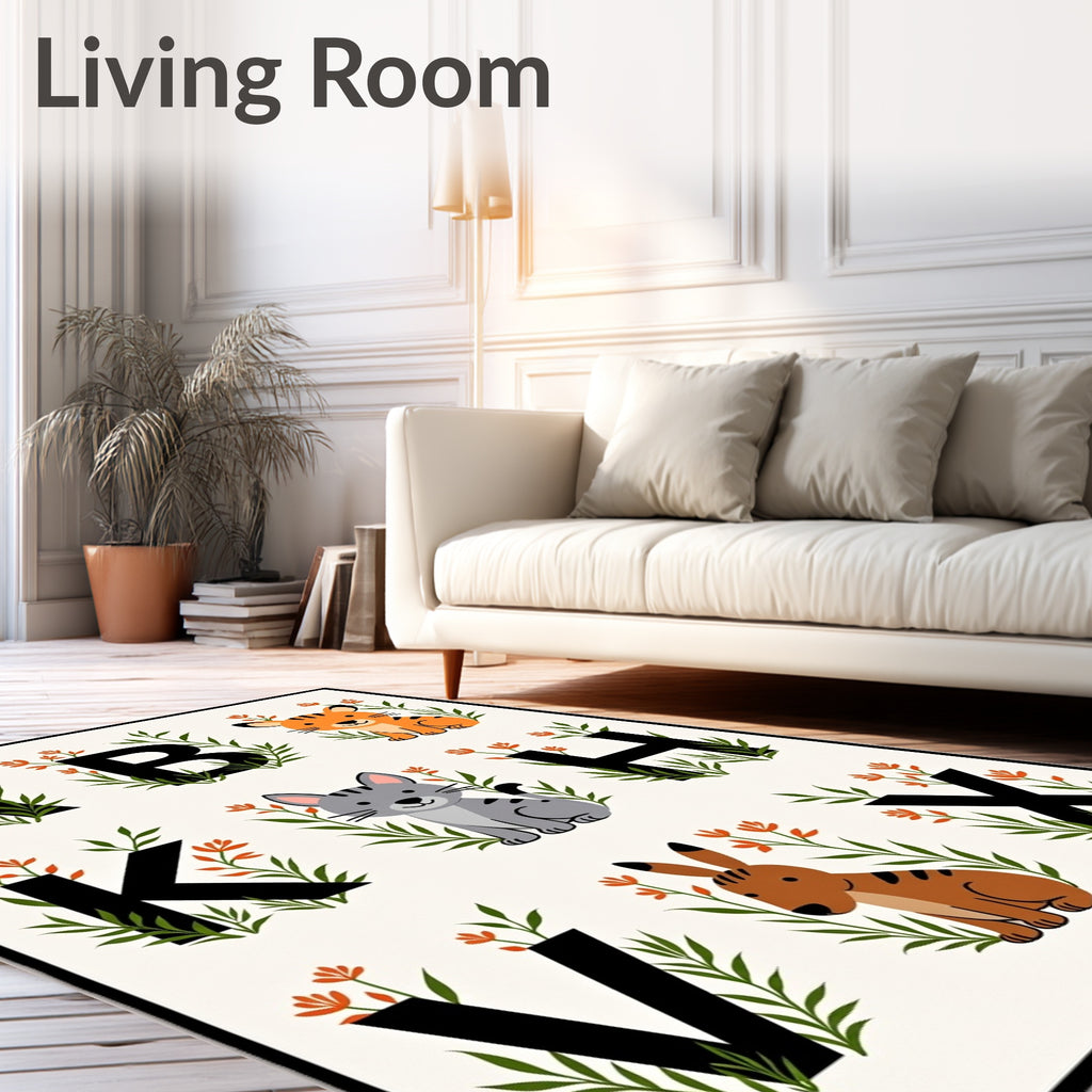 Alphabet Animals Botanical Garden Rug