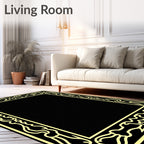 Golden Yellow Ornate Border Rug