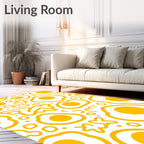 Yellow Sunny Side Up Egg Pattern Rug
