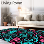 Turquoise Turtle Ocean Swirls Rug