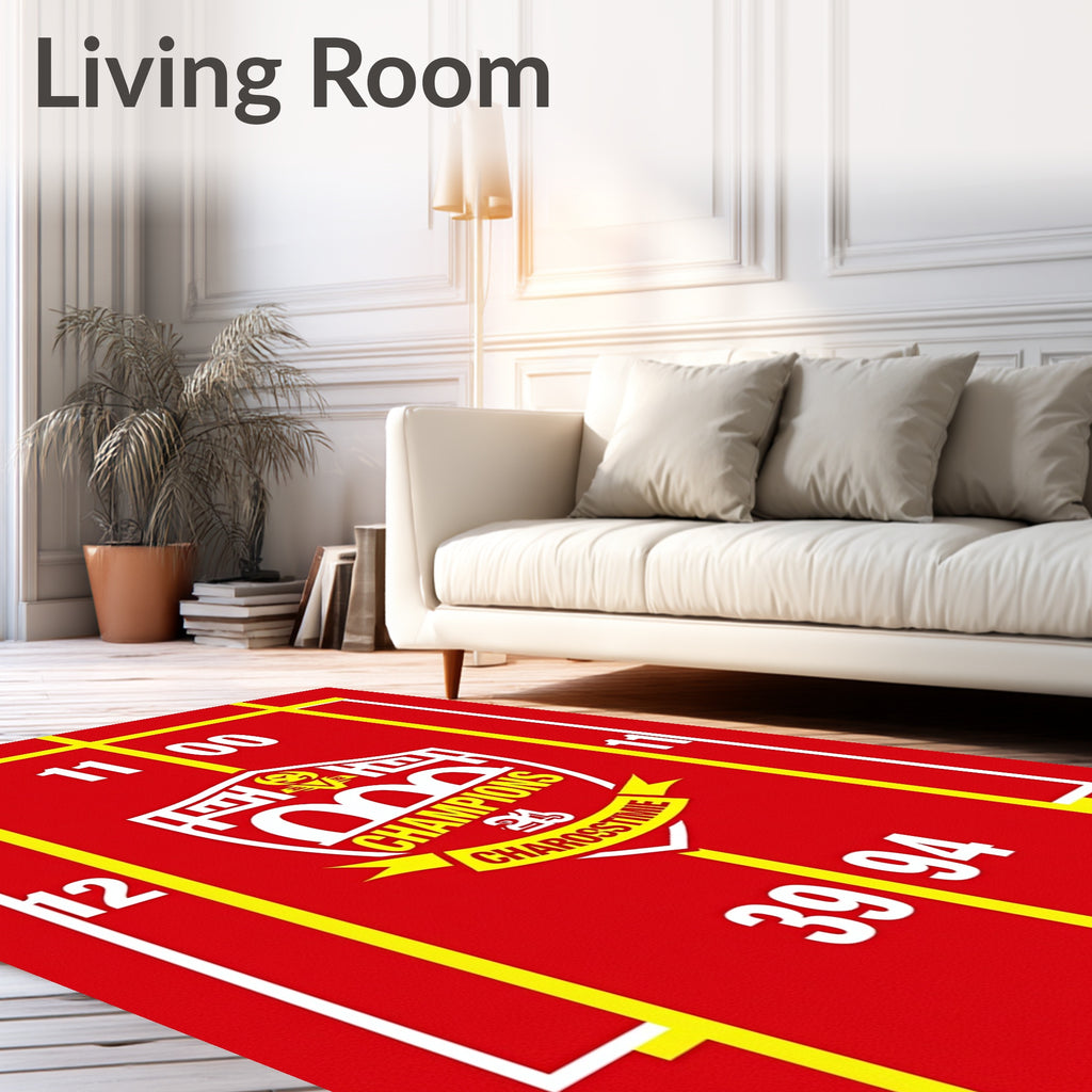 Bold Red Champions Scoreboard Graphic Rug