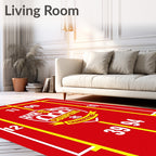 Bold Red Champions Scoreboard Graphic Rug